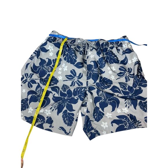 Speedo Men's XXL 8" Floral Print Volley Swim Shorts - Navy/Gray - Picture 5 of 12